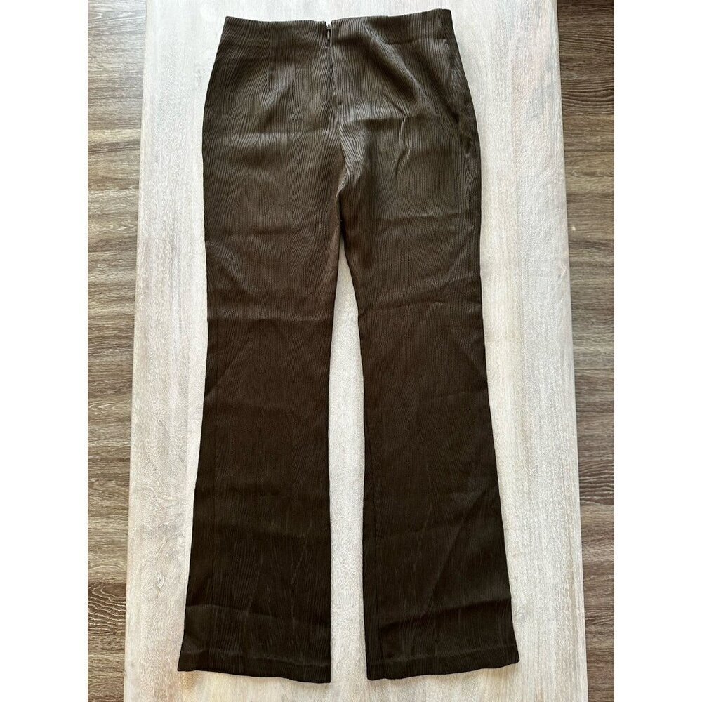 h:ours Neri Pant in Brown Flare Pull On Textured Size XXS Going Out Revolve - Picture 8 of 8